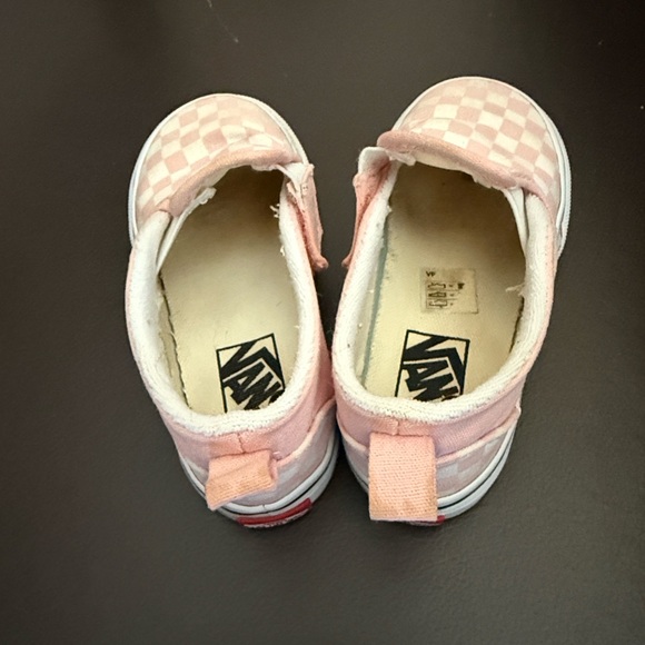 Vans Kids Pink Checkered Slip-On Shoes Toddler Sz 8 - Picture 4 of 8